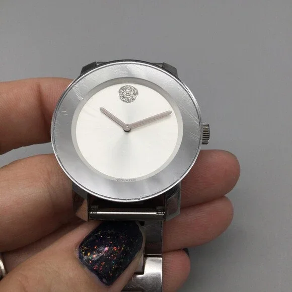 Movado BOLD Watch Womens 36mm Stainless Pink Black New Battery 6.25" - Picture 9 of 14